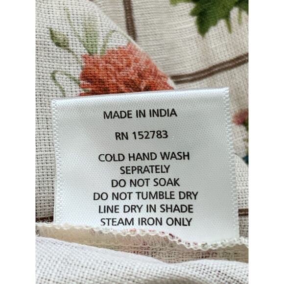 ANNA CATE Vintage Stamp Emily Maxi Dress Medium Pink Green Floral Linen BlendEUC - Picture 7 of 8